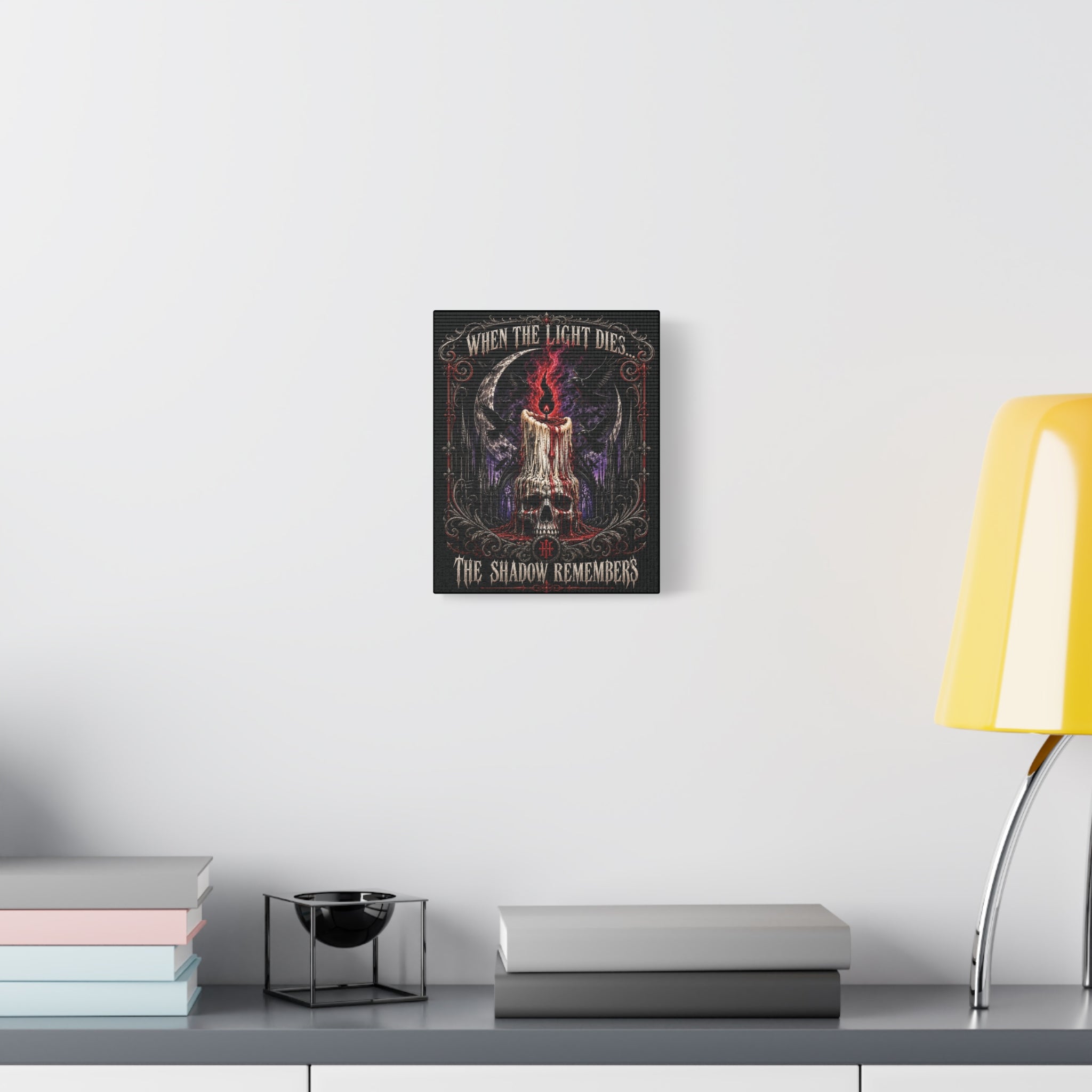 Gothic Candle Skull Canvas – "When the Light Dies, The Shadow Remembers" Matte Stretched Wall Art