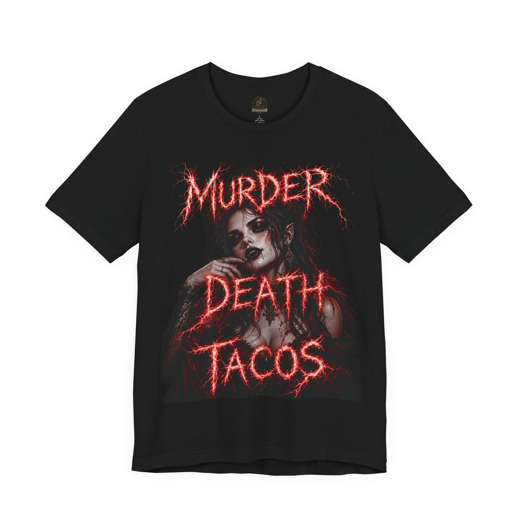 Graphic Tee — "Murder Death Tacos" Gothic Horror Taco Shirt