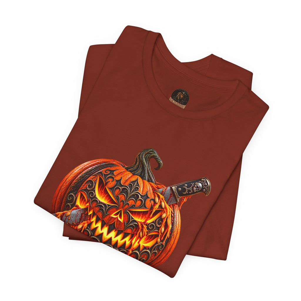 Gothic Carved Pumpkin Unisex Jersey Short Sleeve Tee