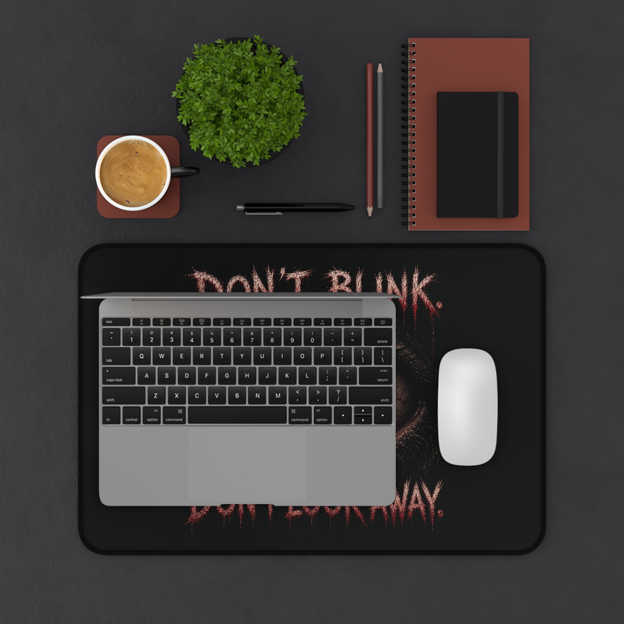 Horror Eye Desk Mat — "Don't Blink. Don't Look Away." Gaming/Office Mouse Pad