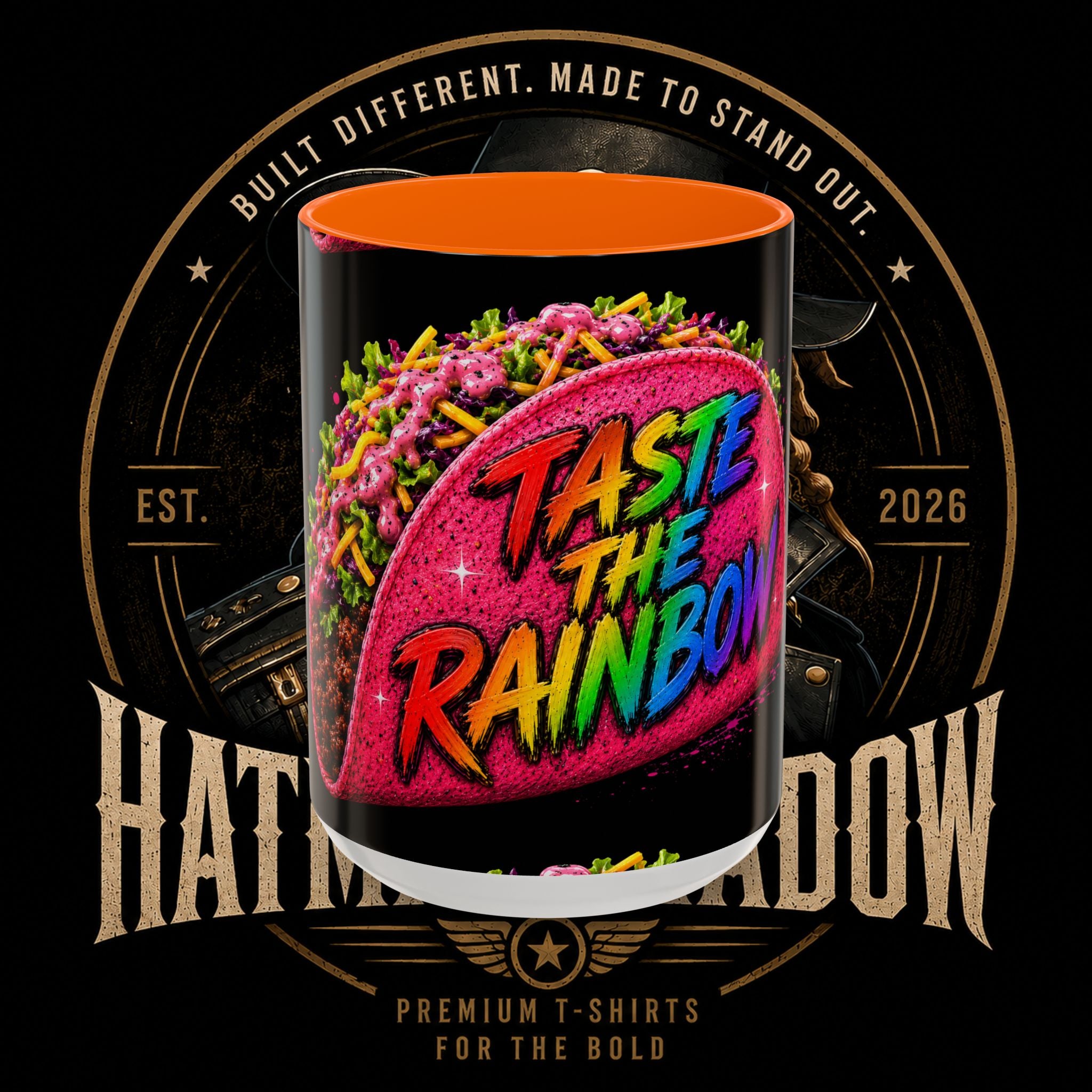 Taste The Rainbow Taco Coffee Mug — Colorful Novelty Accent Mug (11/15oz)