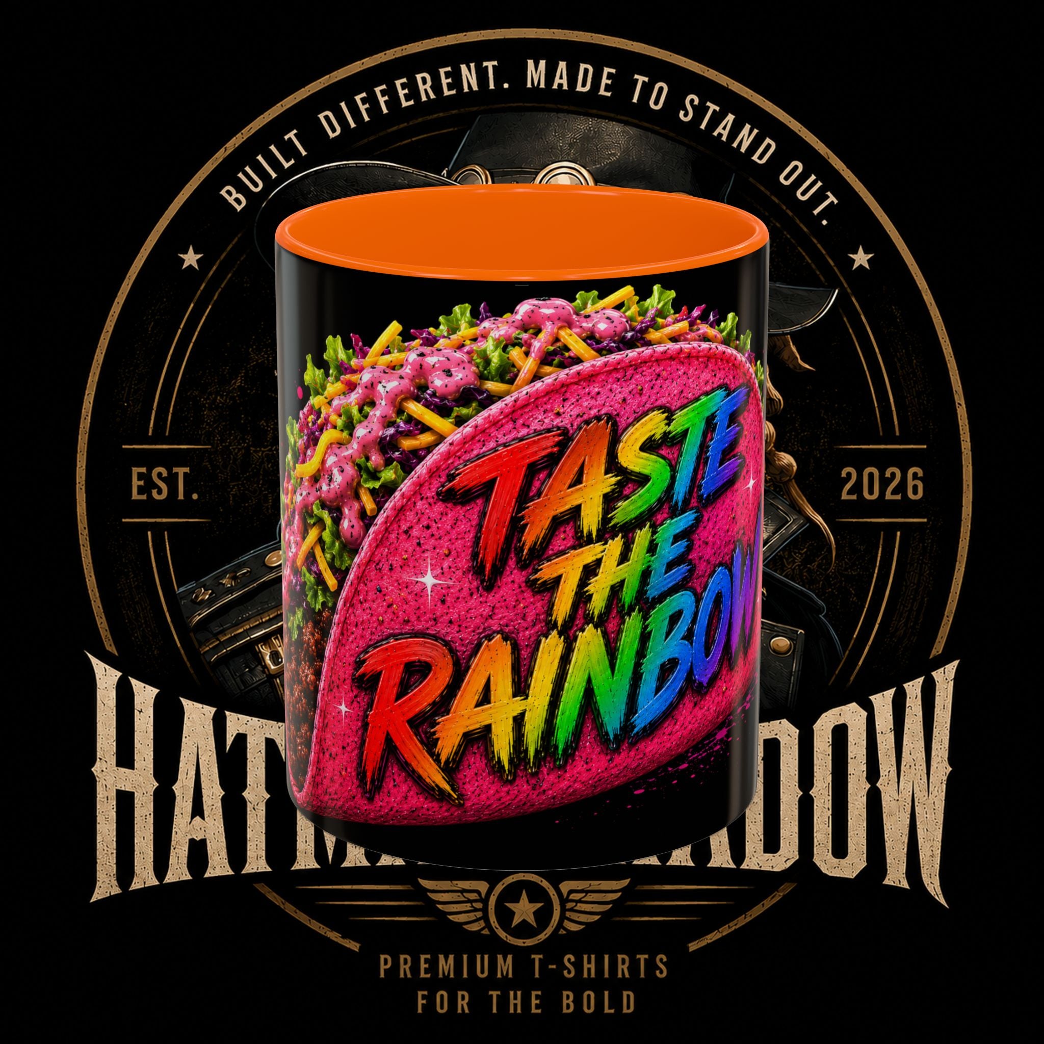 Taste The Rainbow Taco Coffee Mug — Colorful Novelty Accent Mug (11/15oz)