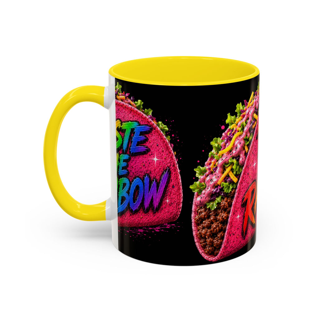 Taste The Rainbow Taco Coffee Mug — Colorful Novelty Accent Mug (11/15oz)
