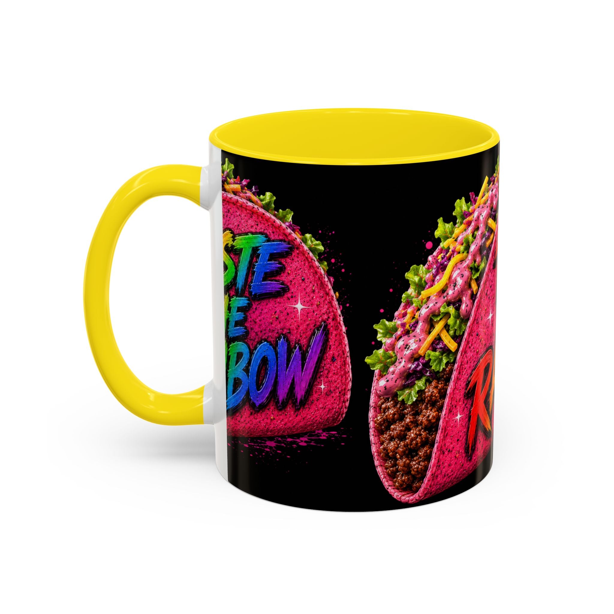 Taste The Rainbow Taco Coffee Mug — Colorful Novelty Accent Mug (11/15oz)