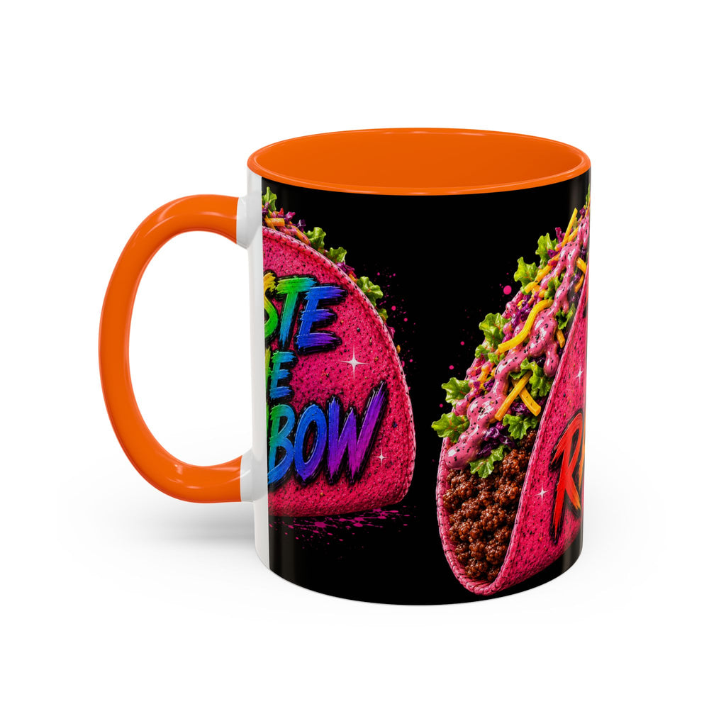 Taste The Rainbow Taco Coffee Mug — Colorful Novelty Accent Mug (11/15oz)