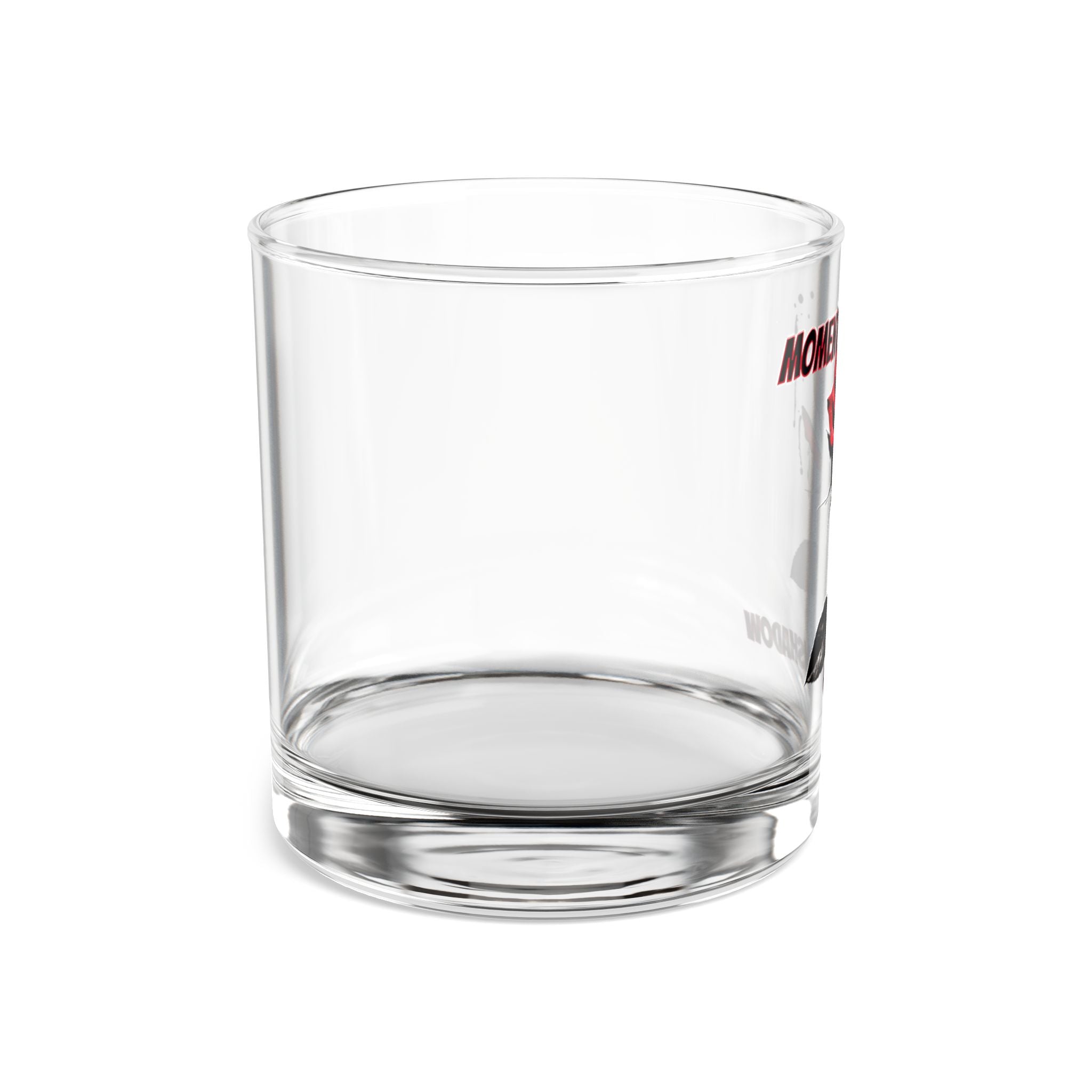 Moments Red Rose Rocks Glass — 10oz Whiskey Tumbler with 'MOMENTS' Design