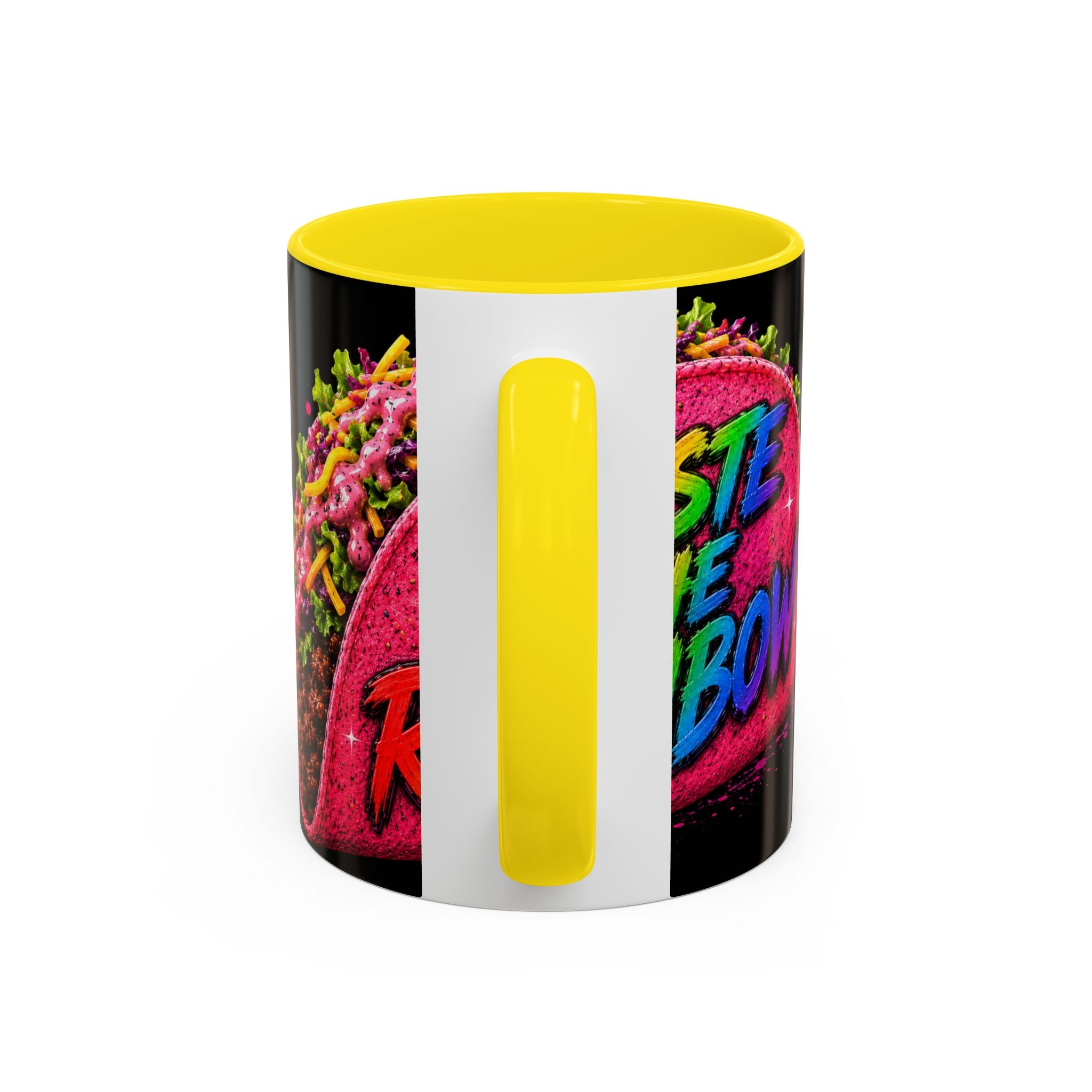 Taste The Rainbow Taco Coffee Mug — Colorful Novelty Accent Mug (11/15oz)