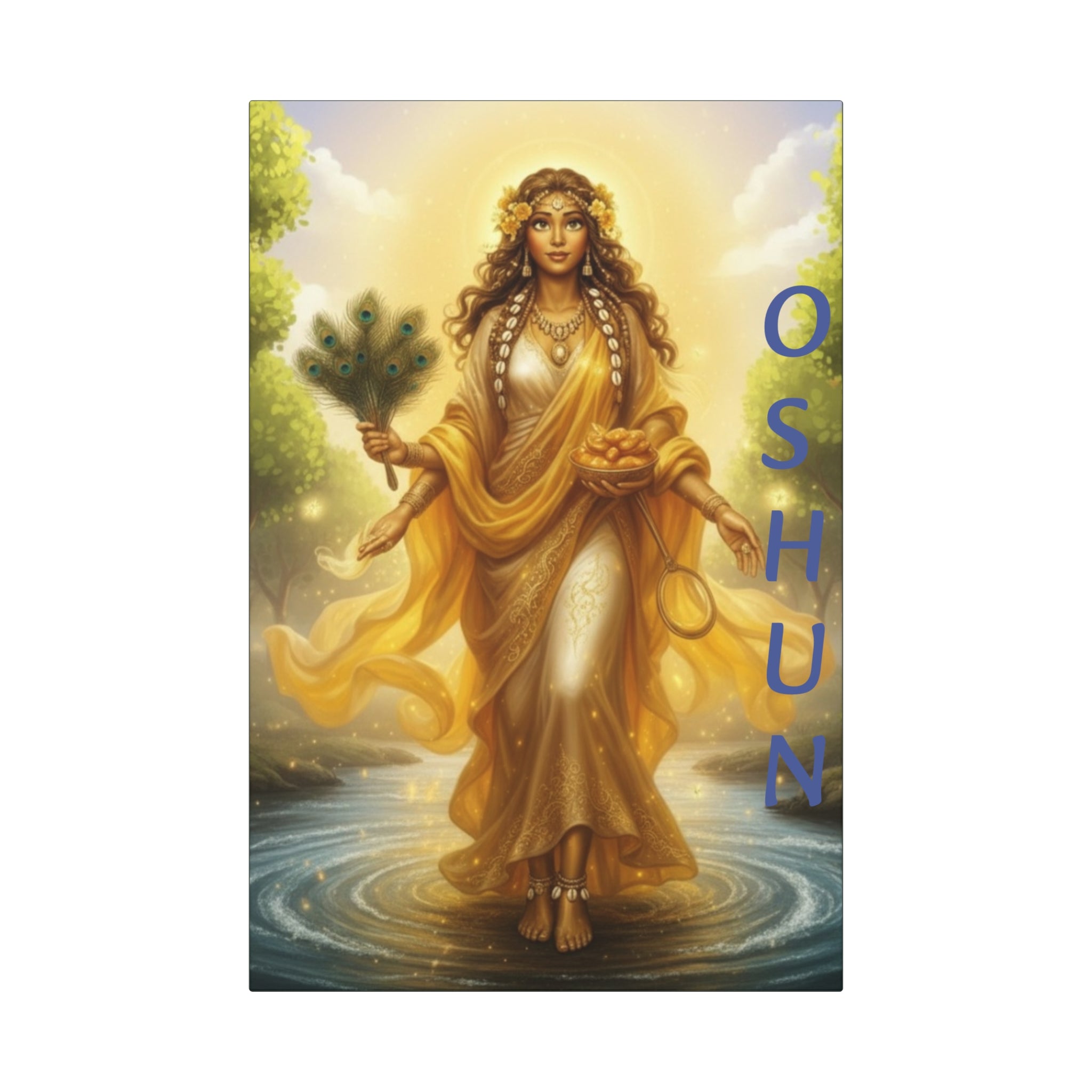 Oshun Canvas Art Wrap — Spiritual Goddess Wall Art Print