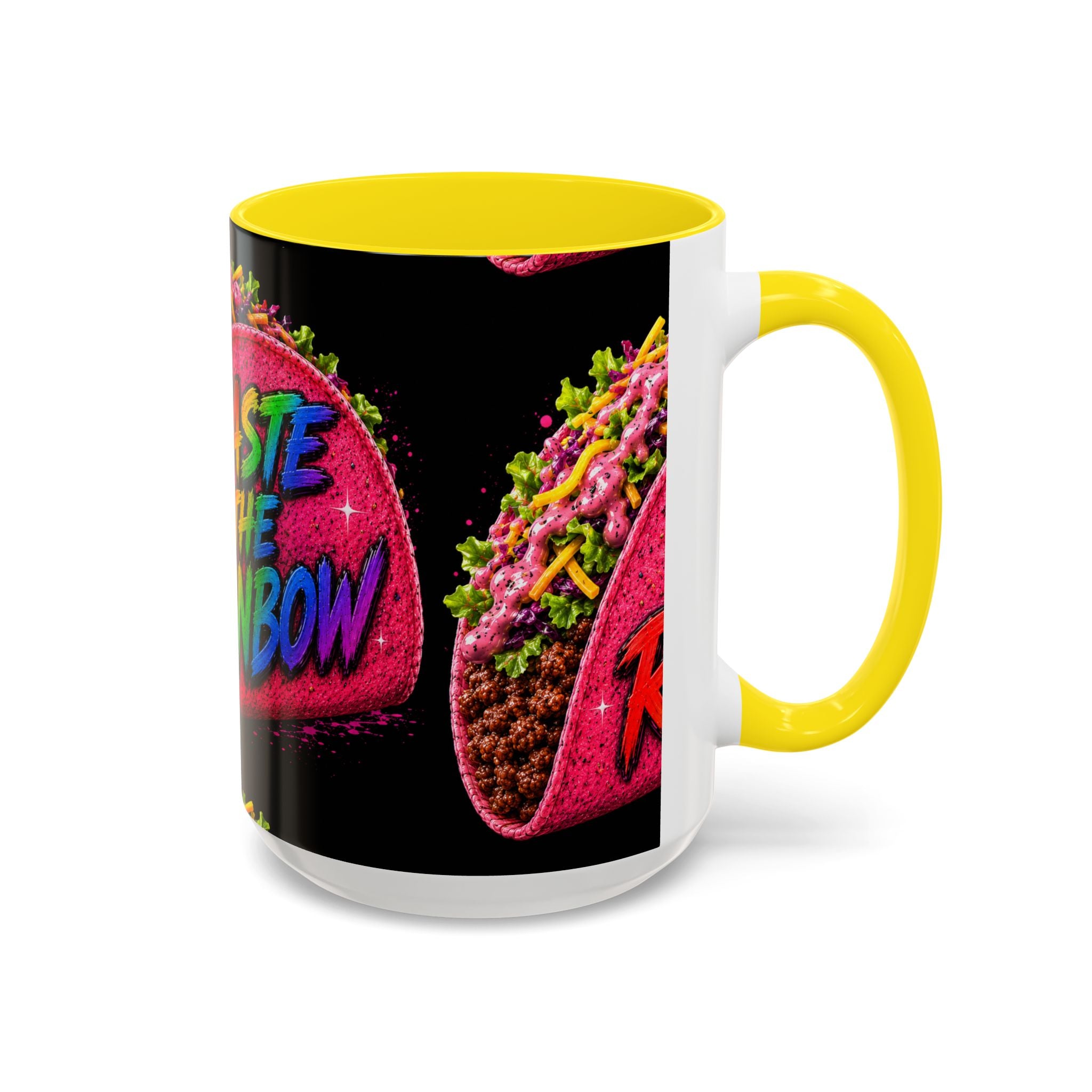 Taste The Rainbow Taco Coffee Mug — Colorful Novelty Accent Mug (11/15oz)