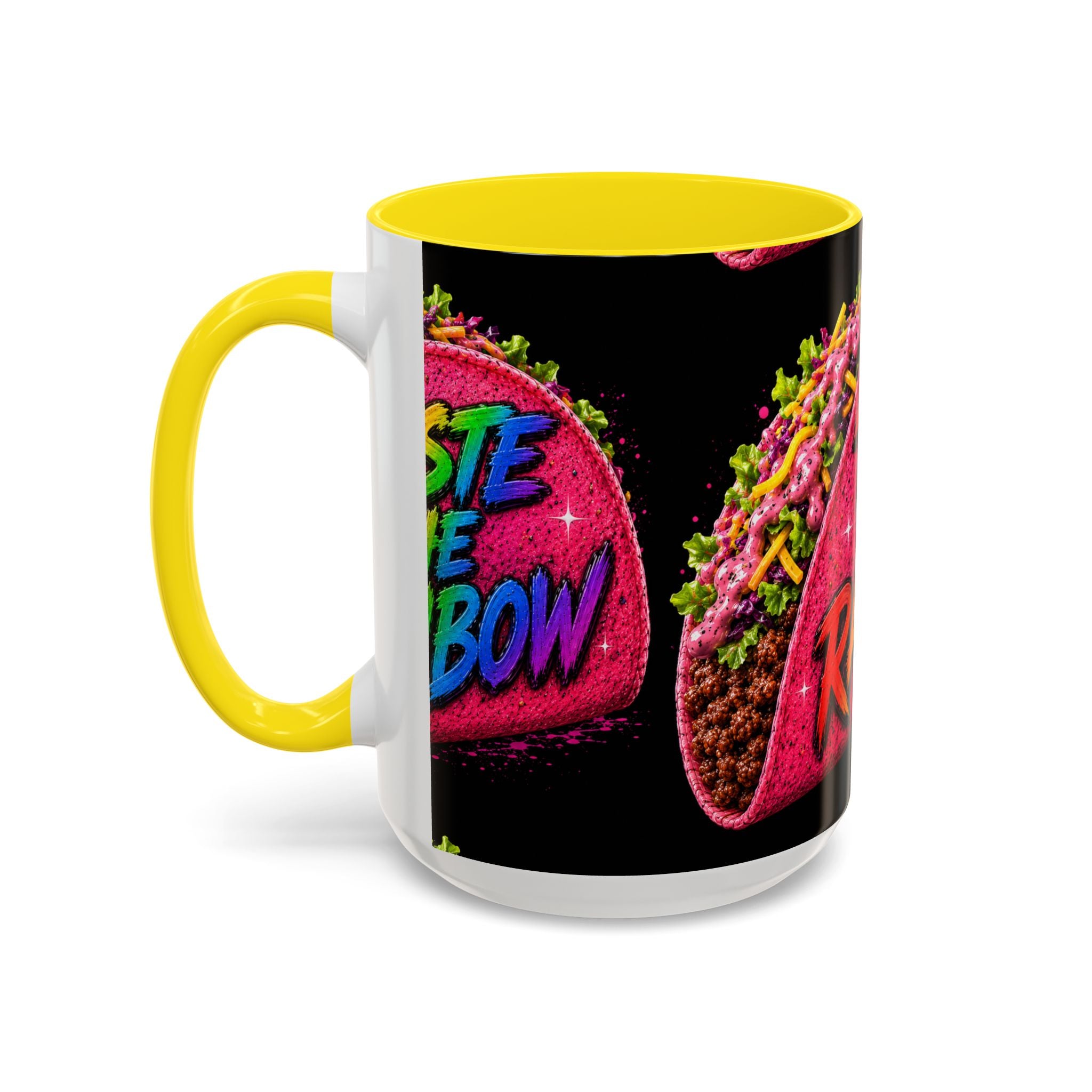 Taste The Rainbow Taco Coffee Mug — Colorful Novelty Accent Mug (11/15oz)