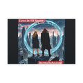 Canvas Art — "Love in VR Space" Futuristic Cityscape Wrap