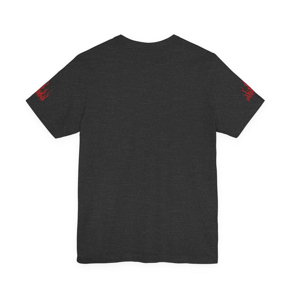 Work-Life Balance Calendar T-Shirt — Horror Skull Flames Graphic Tee