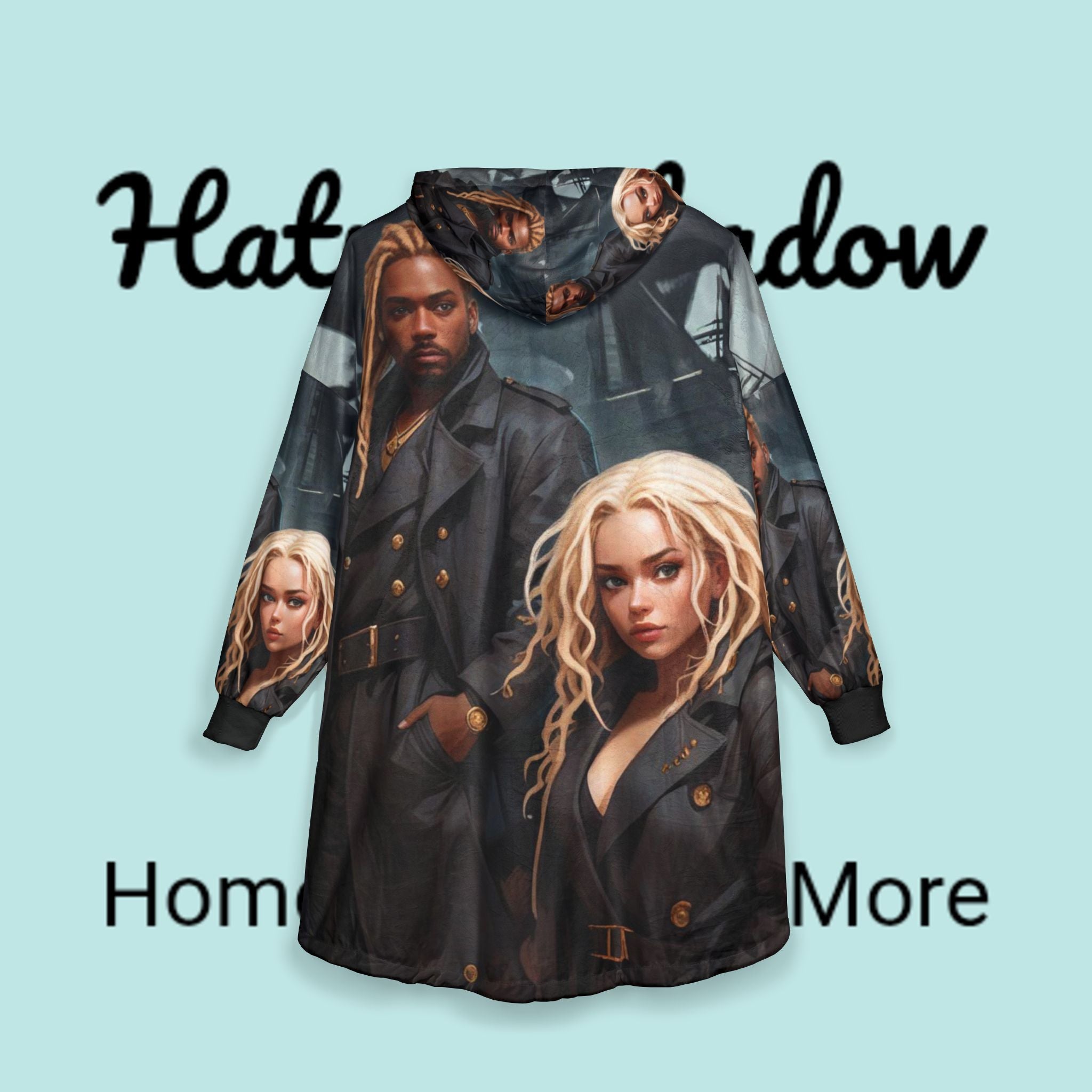 Hooded Blanket – Fantasy Crew Cozy Throw with Dramatic Portraits