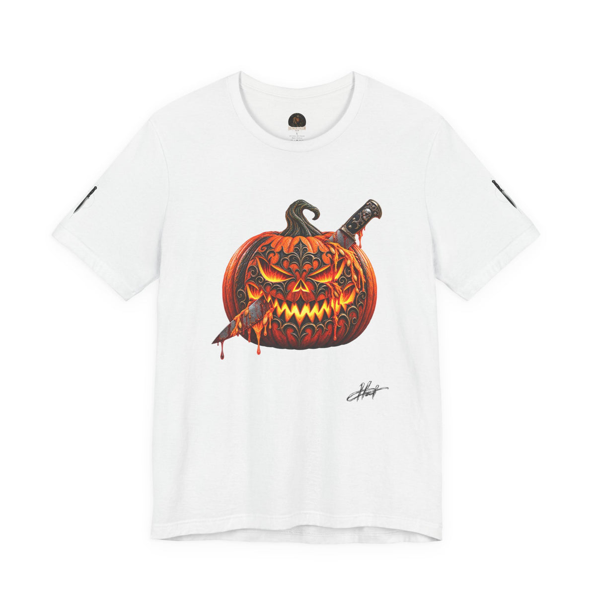 Gothic Carved Pumpkin Unisex Jersey Short Sleeve Tee
