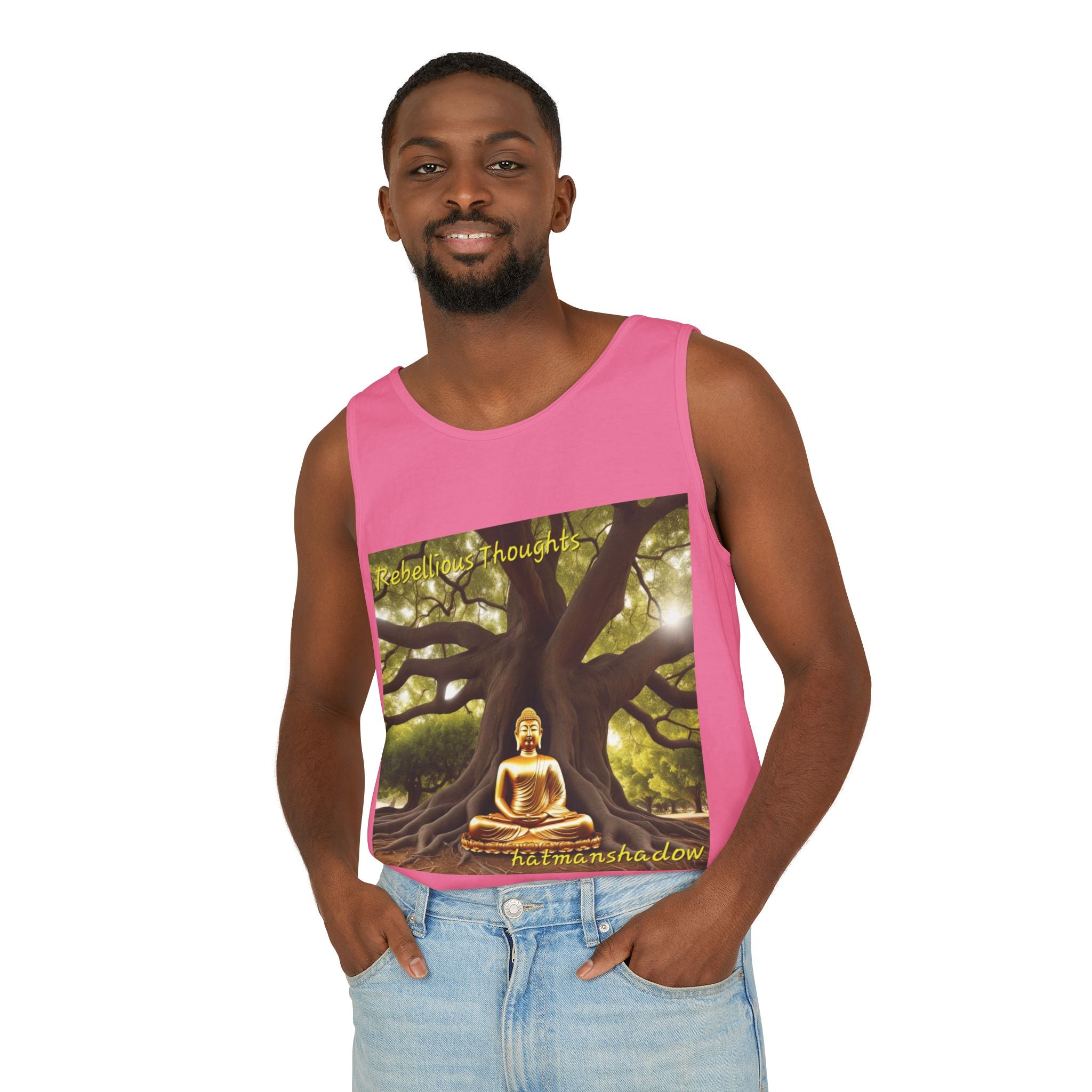 Buddha Under Bodhi Tree Tank Top — 'Be Hellow & Thoughtful' Spiritual Meditation Tee