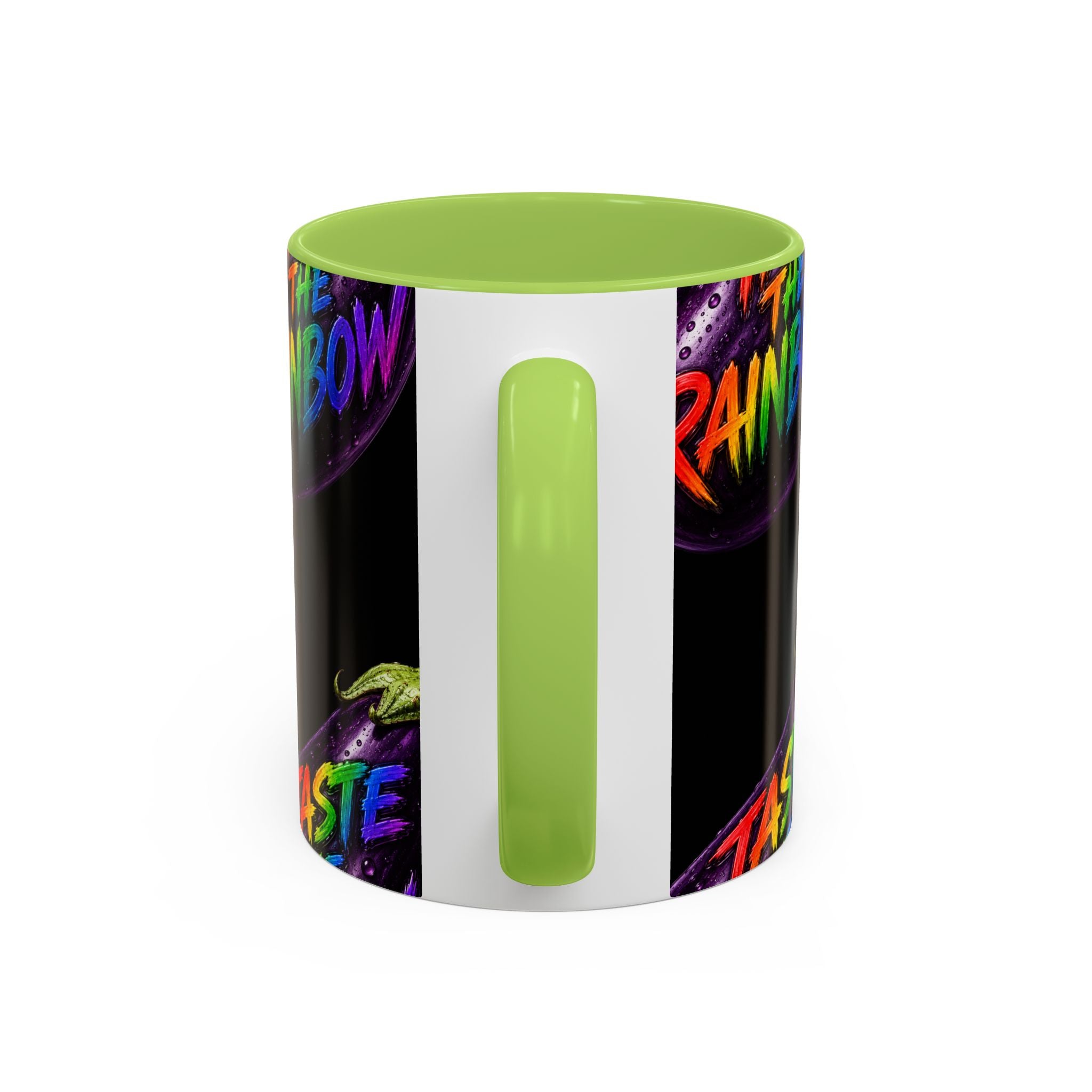 Taste the Rainbow Eggplant Coffee Mug — Pride Rainbow Accent Mug (11/15oz)