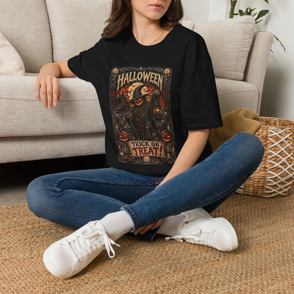 Halloween Trick or Treat T-Shirt — Spooky Vintage Pumpkin Design