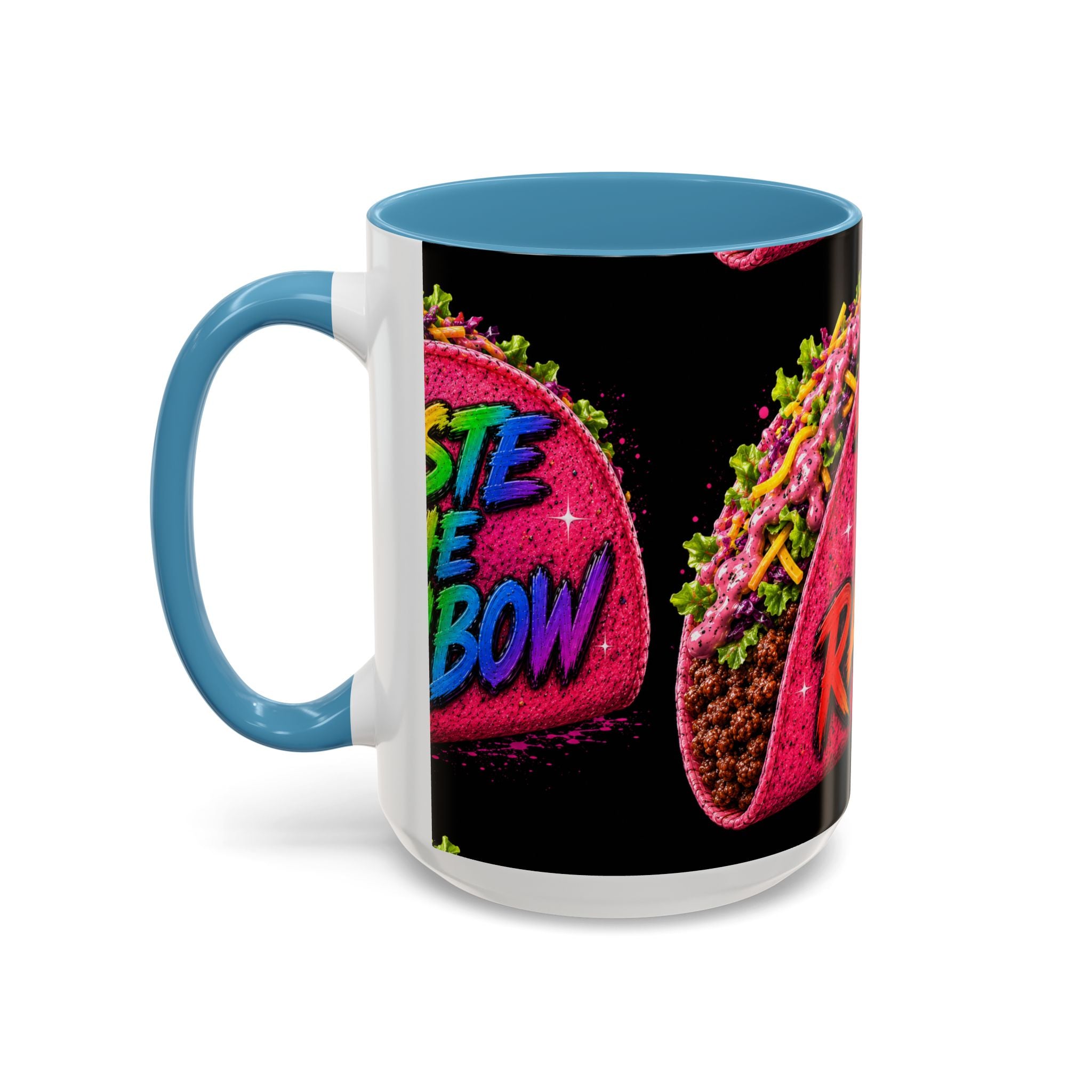 Taste The Rainbow Taco Coffee Mug — Colorful Novelty Accent Mug (11/15oz)