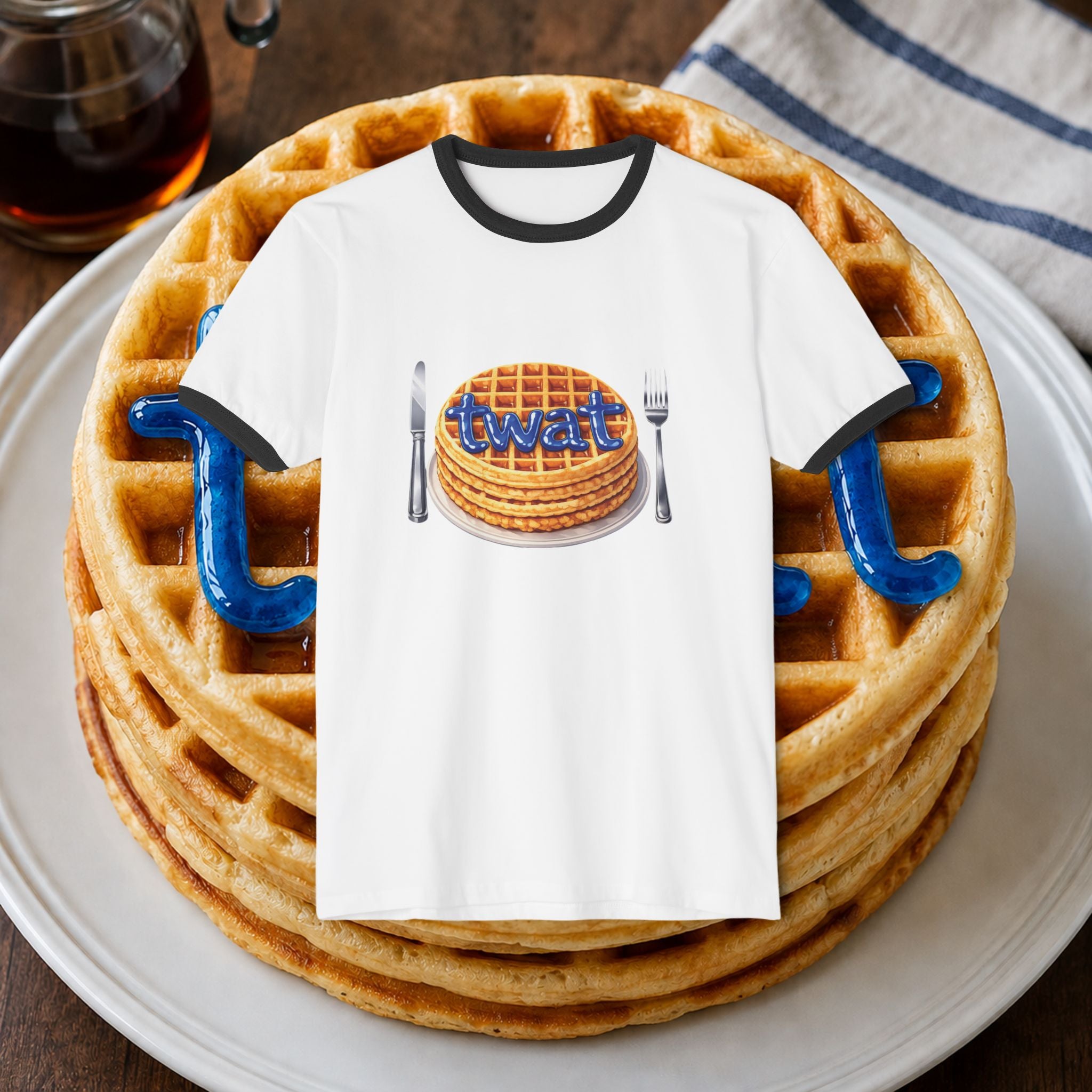 Twat Waffle Graphic Ringer T-Shirt