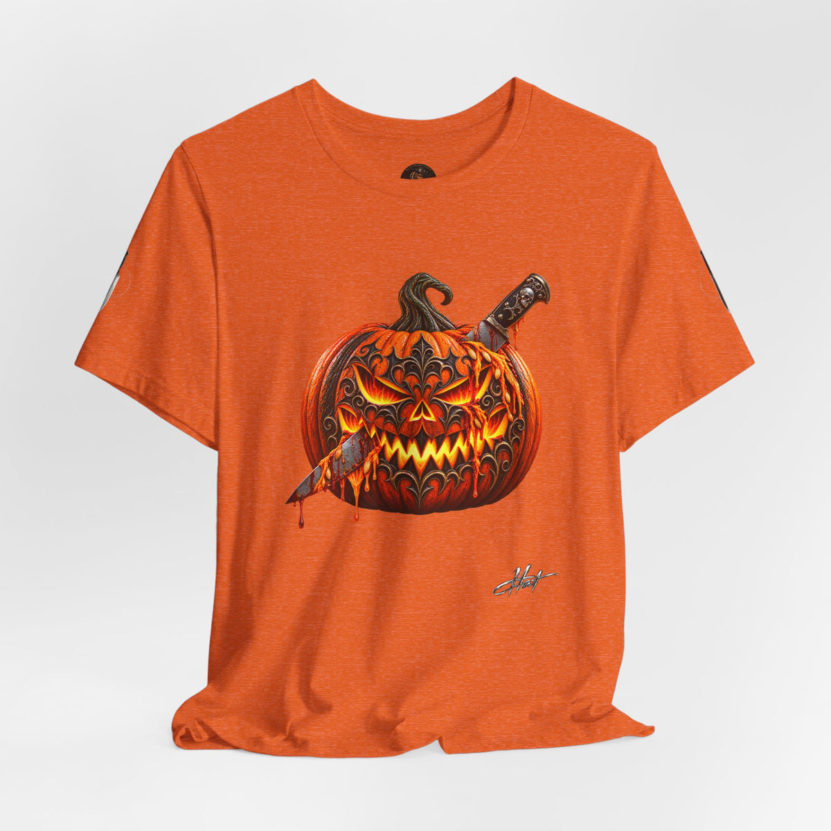 Gothic Carved Pumpkin Unisex Jersey Short Sleeve Tee
