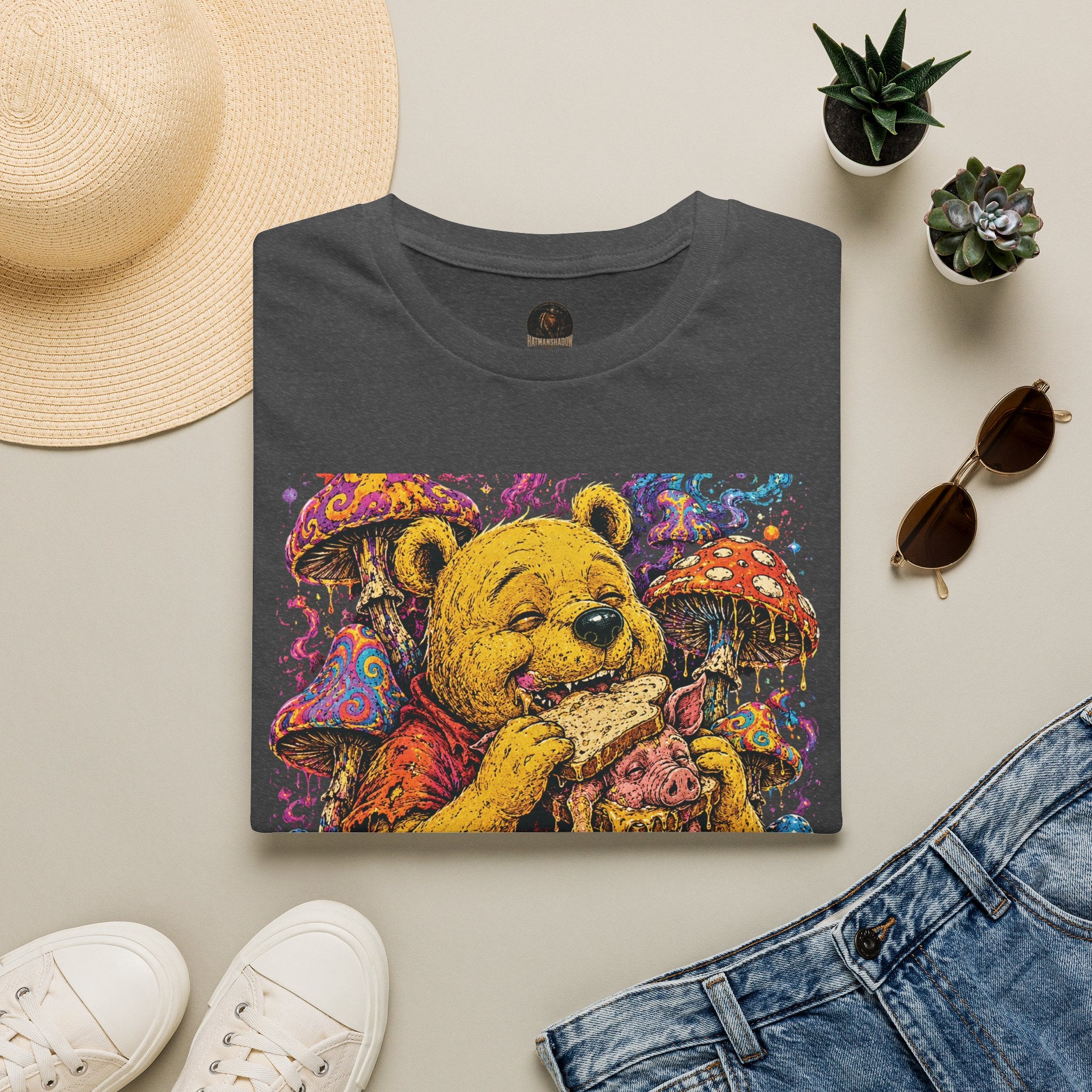 Psychedelic Bear Eating Honey T-Shirt