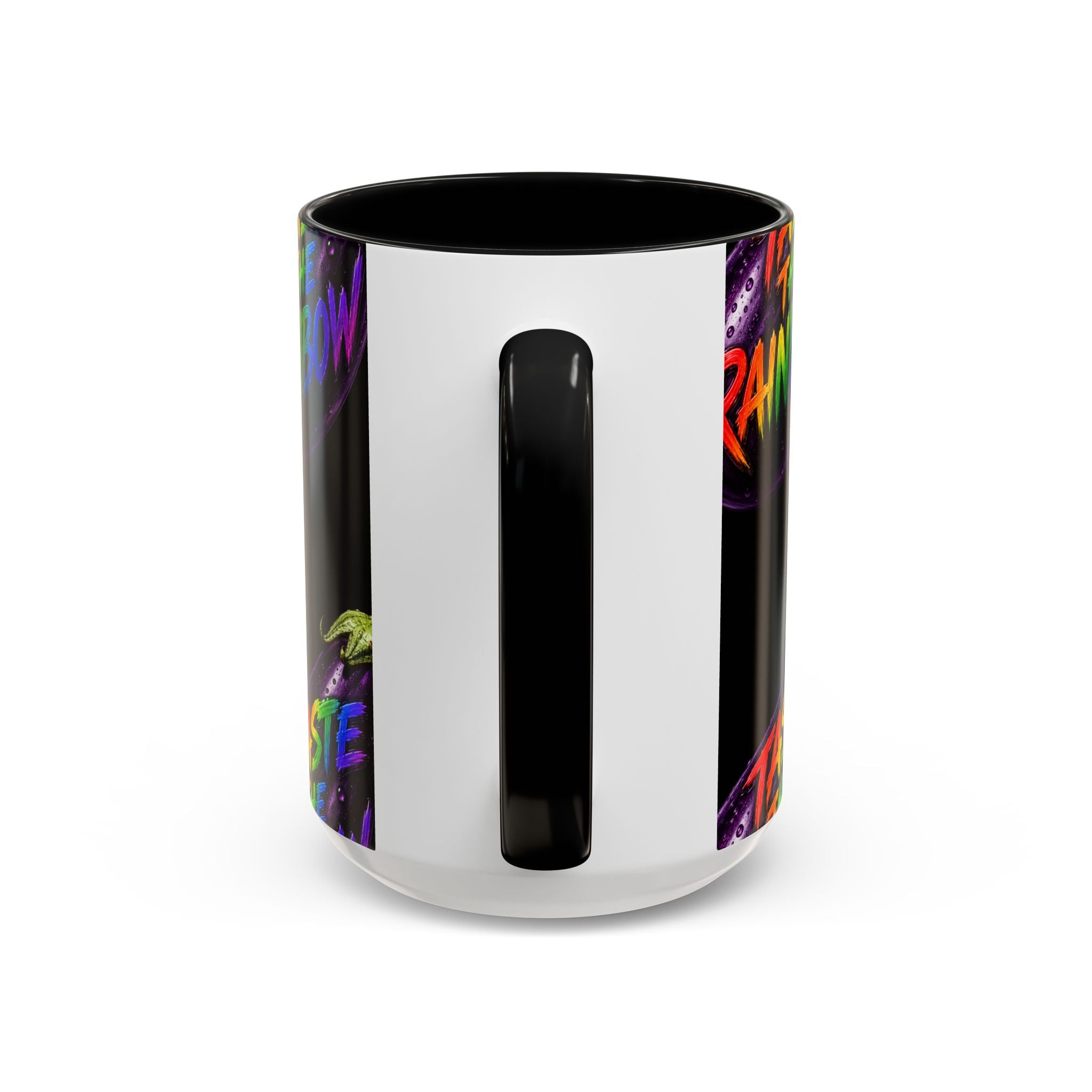 Taste the Rainbow Eggplant Coffee Mug — Pride Rainbow Accent Mug (11/15oz)