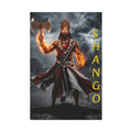 Fiery Warrior King Canvas Art Wrap – Mythic Battle Wall Decor