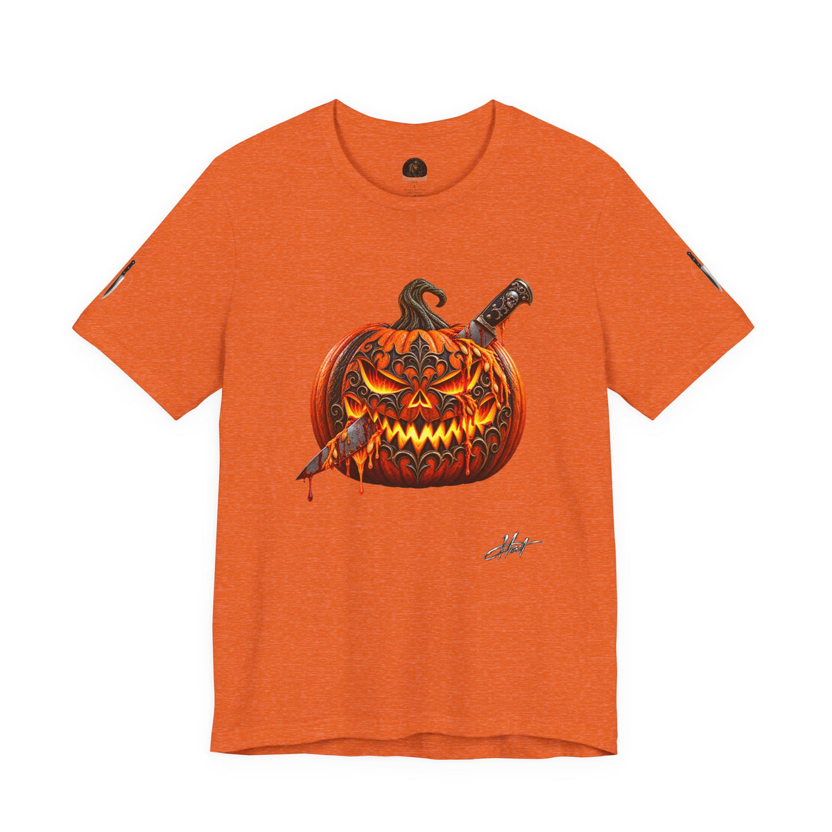Gothic Carved Pumpkin Unisex Jersey Short Sleeve Tee