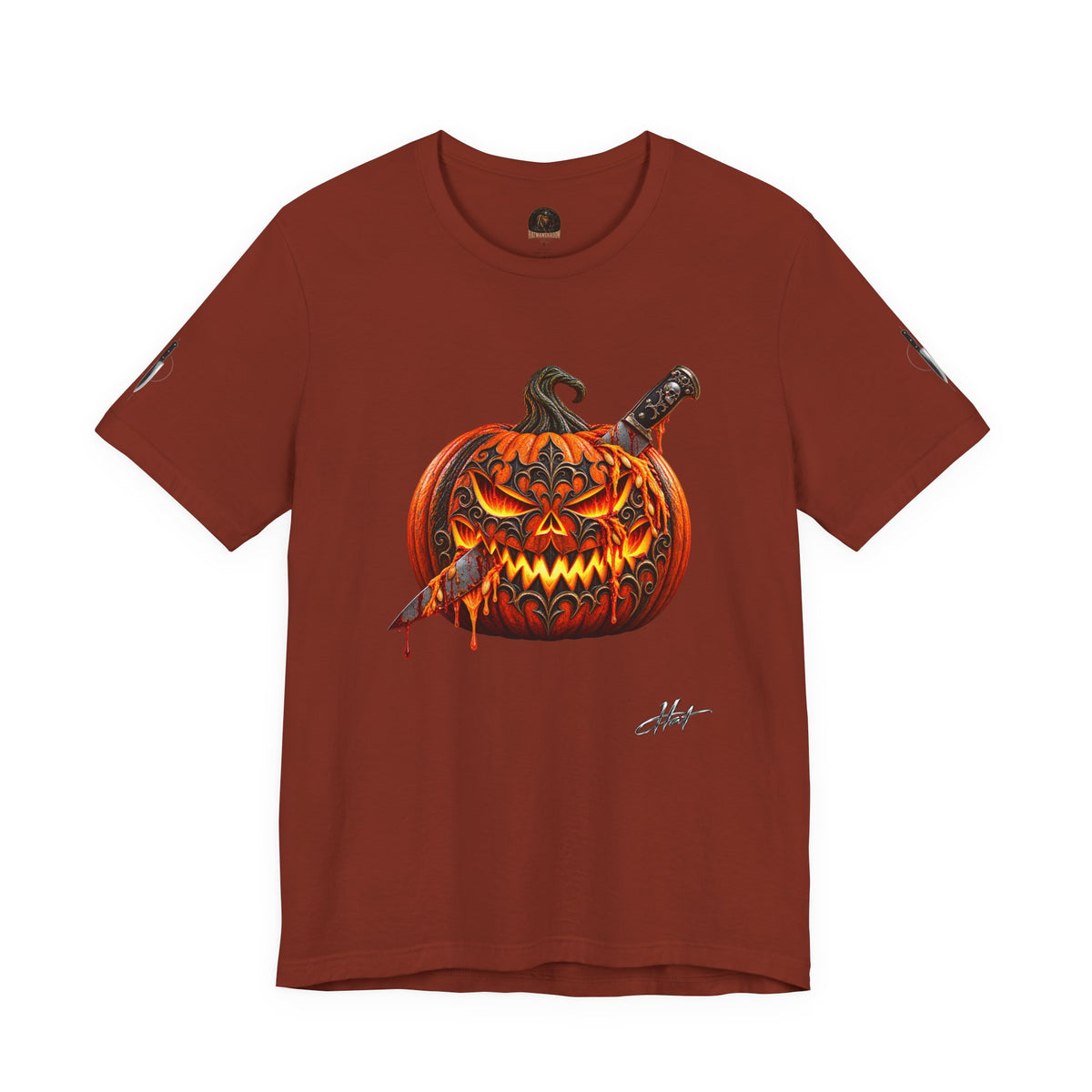 Gothic Carved Pumpkin Unisex Jersey Short Sleeve Tee