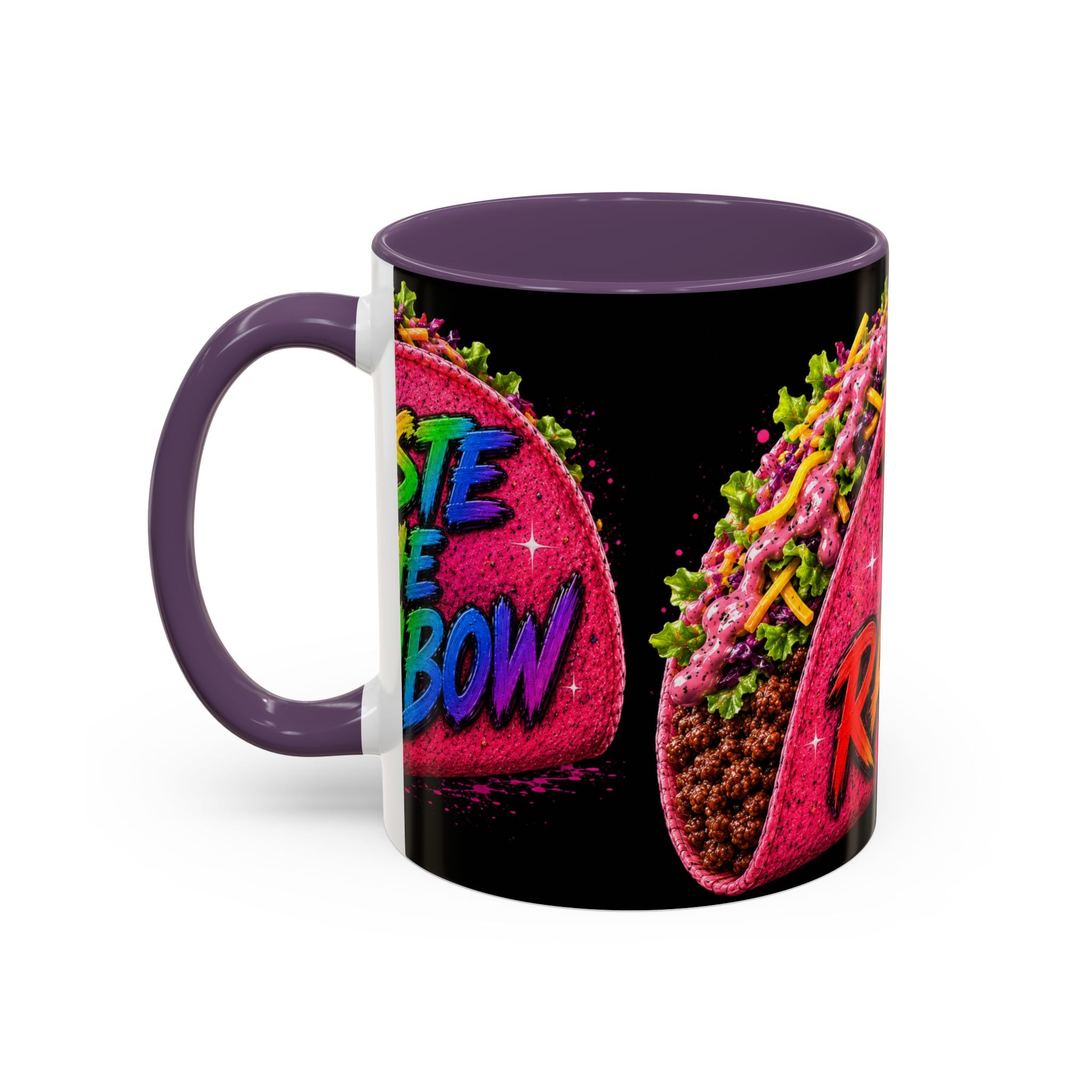 Taste The Rainbow Taco Coffee Mug — Colorful Novelty Accent Mug (11/15oz)