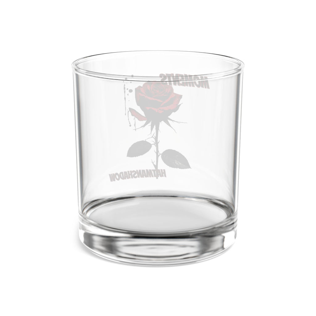 Moments Red Rose Rocks Glass — 10oz Whiskey Tumbler with 'MOMENTS' Design