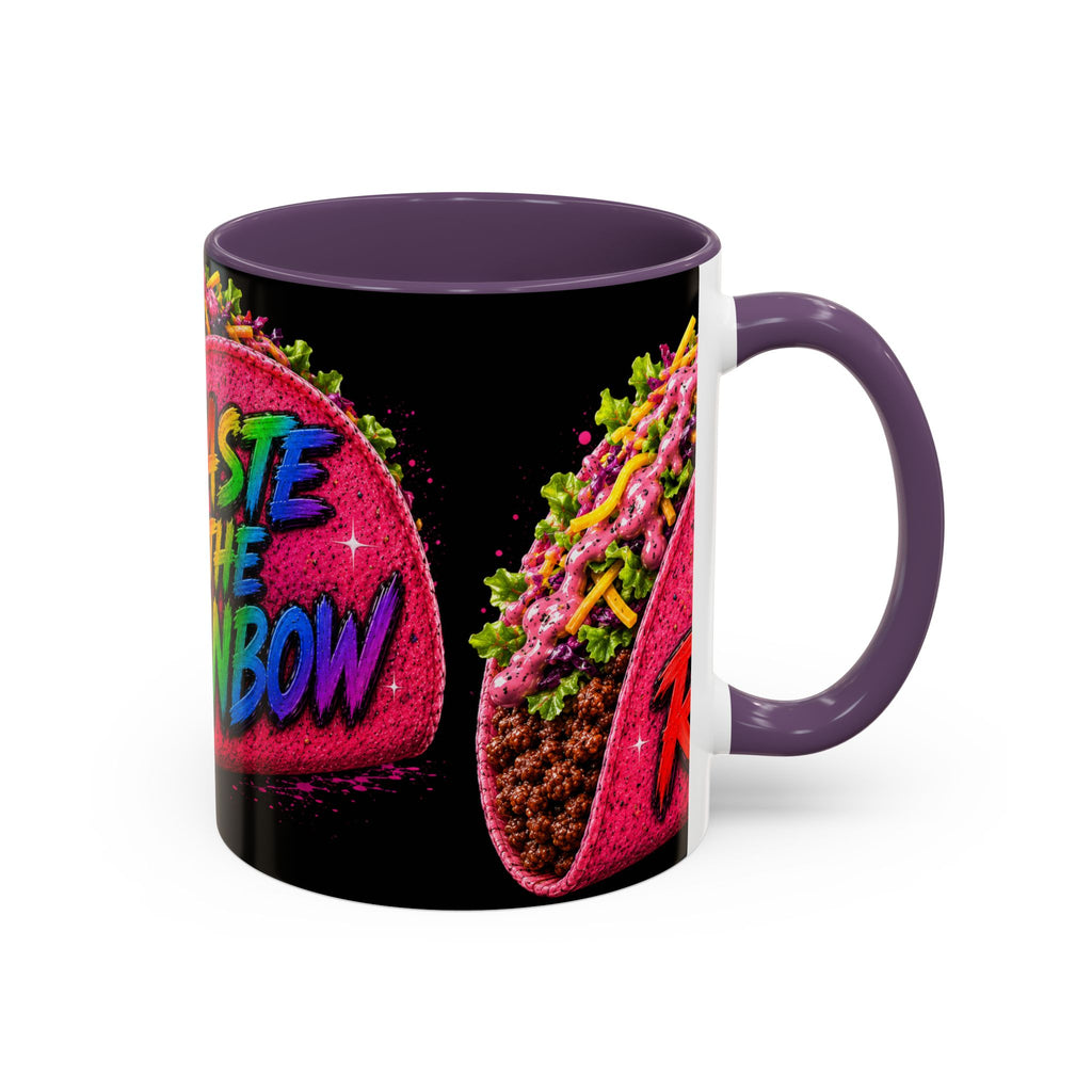 Taste The Rainbow Taco Coffee Mug — Colorful Novelty Accent Mug (11/15oz)