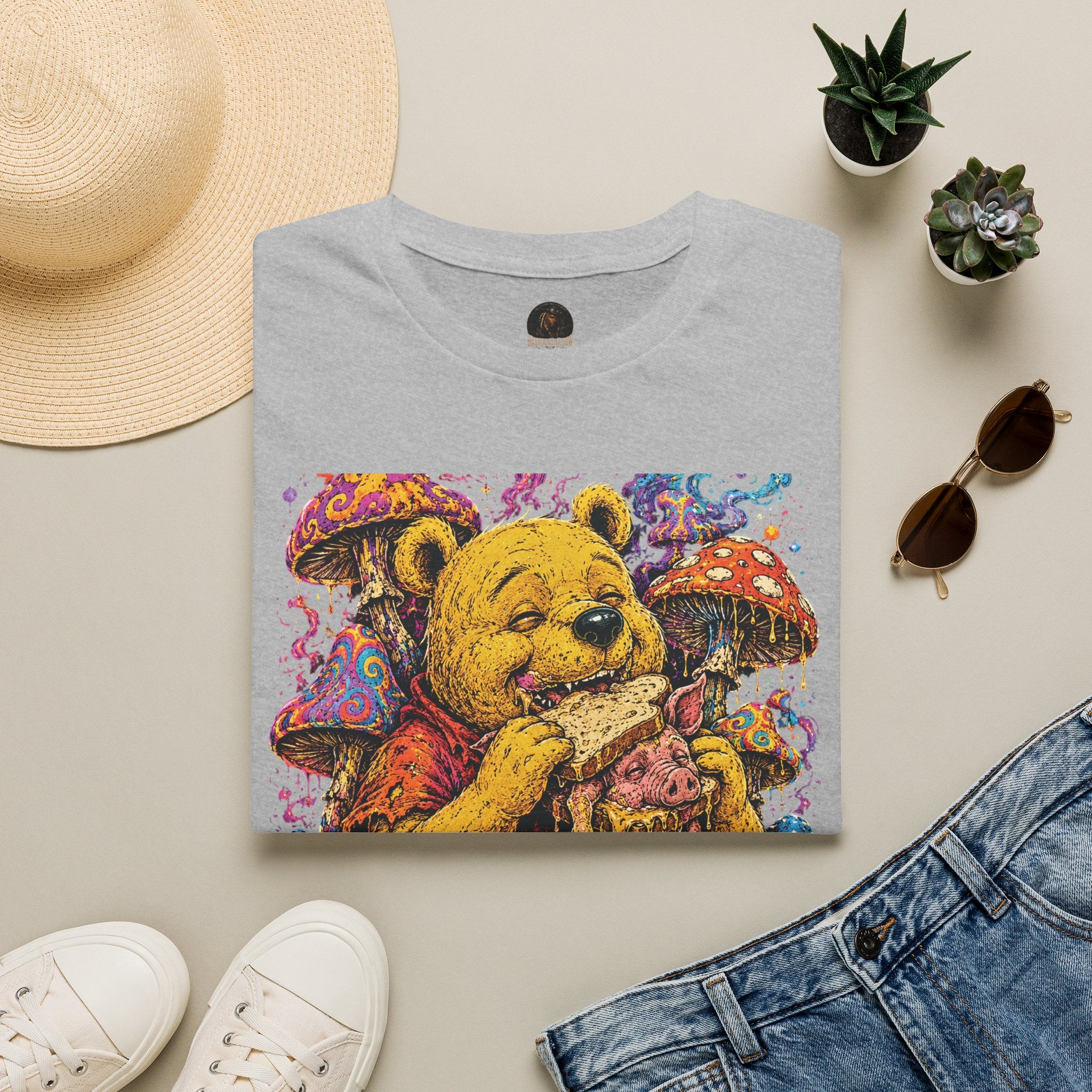 Psychedelic Bear Eating Honey T-Shirt