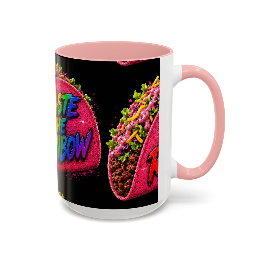 Taste The Rainbow Taco Coffee Mug — Colorful Novelty Accent Mug (11/15oz)