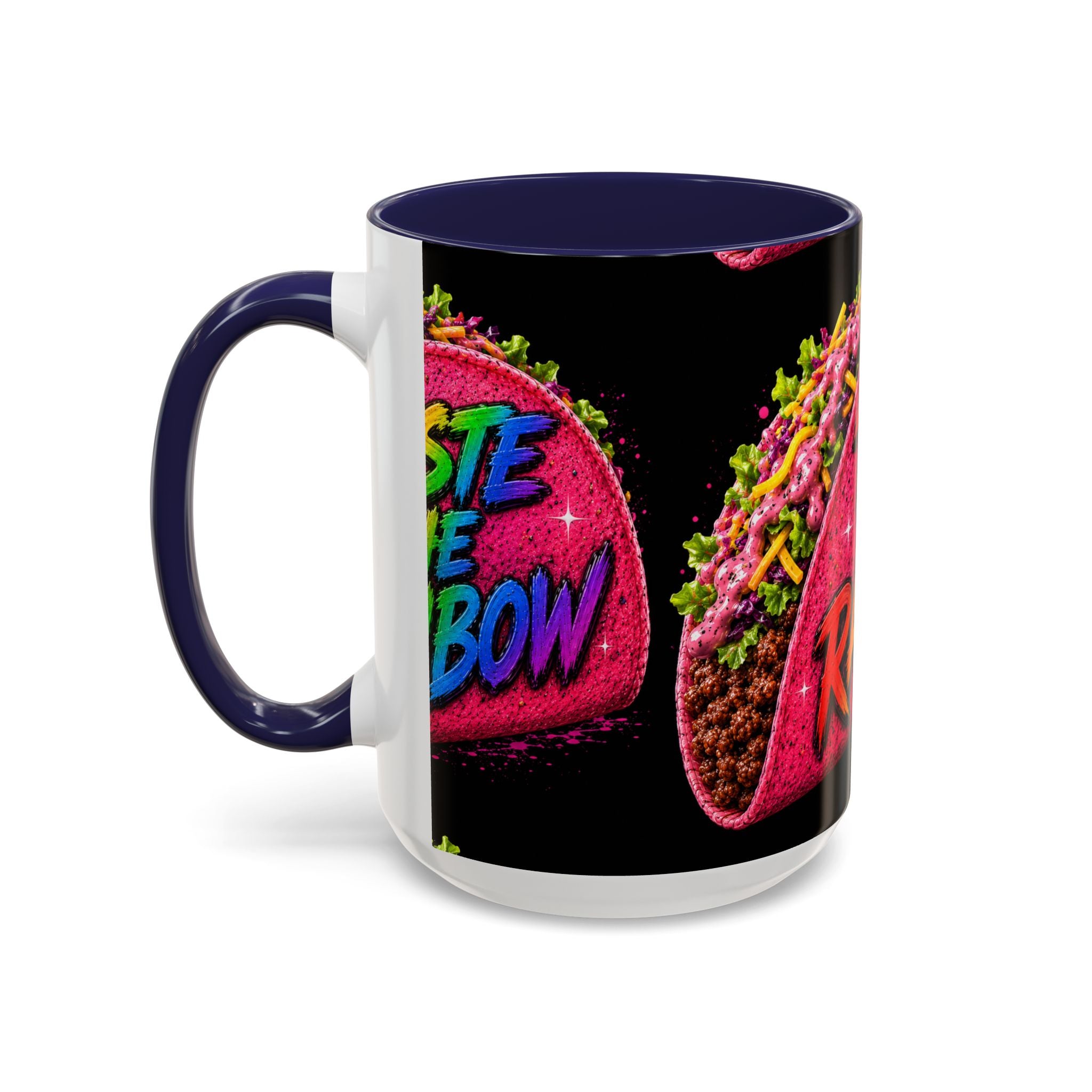 Taste The Rainbow Taco Coffee Mug — Colorful Novelty Accent Mug (11/15oz)