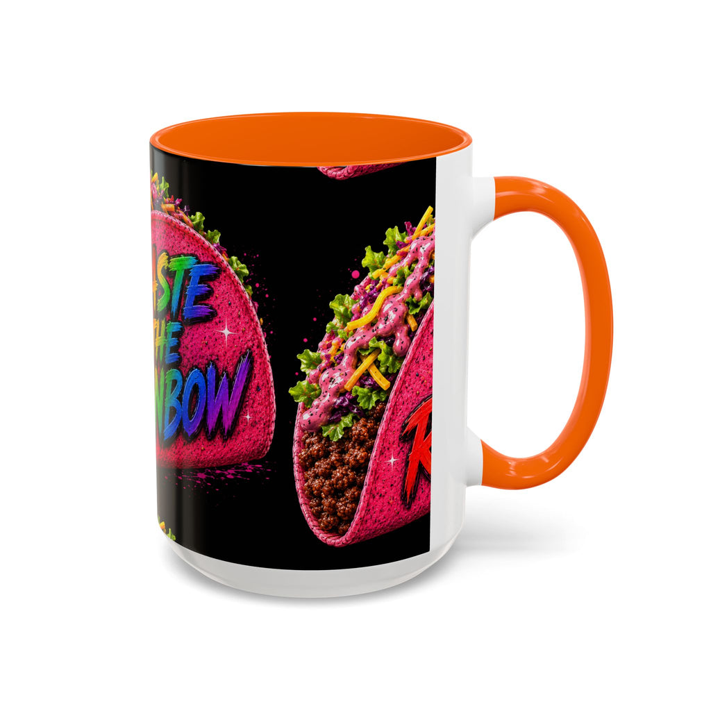 Taste The Rainbow Taco Coffee Mug — Colorful Novelty Accent Mug (11/15oz)