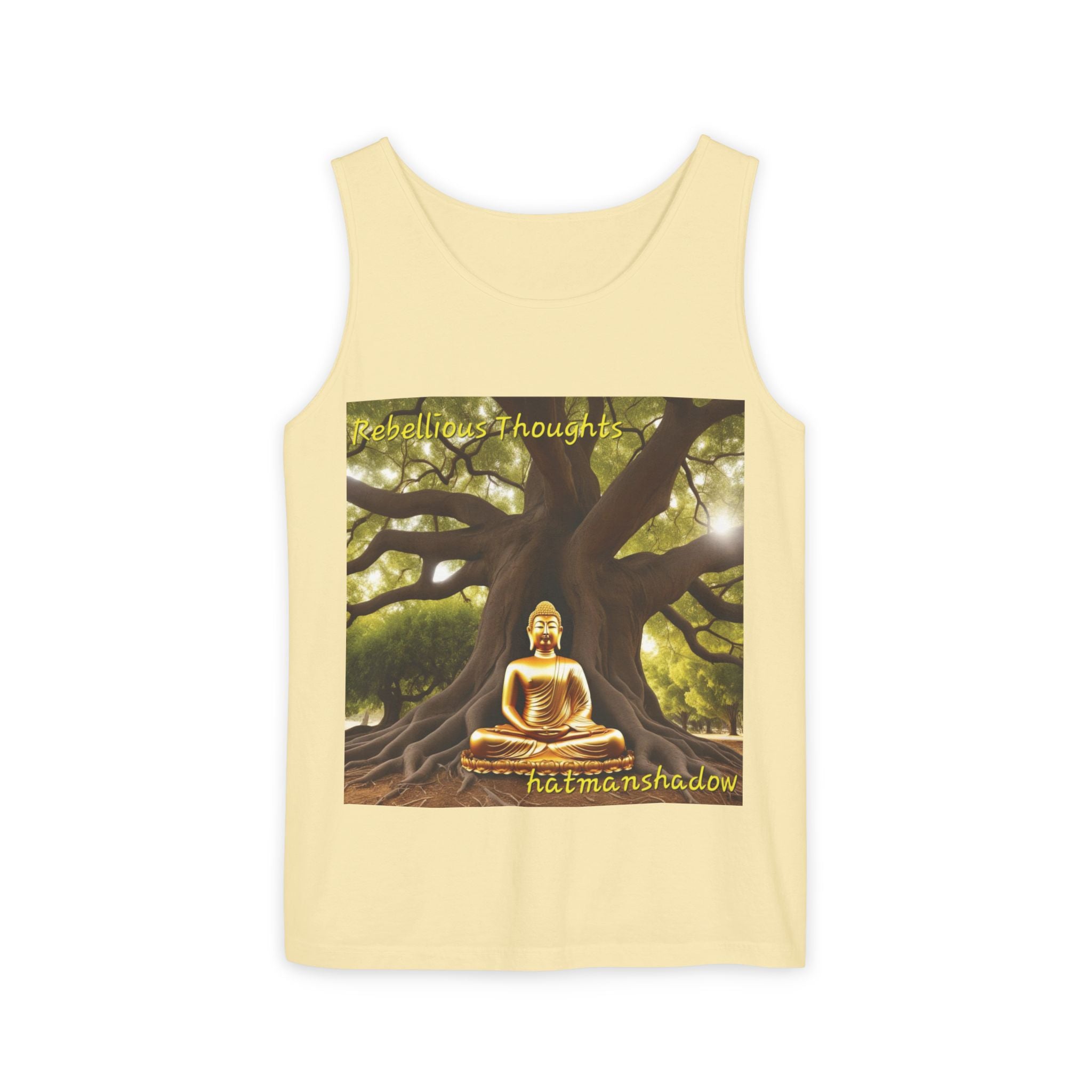 Buddha Under Bodhi Tree Tank Top — 'Be Hellow & Thoughtful' Spiritual Meditation Tee