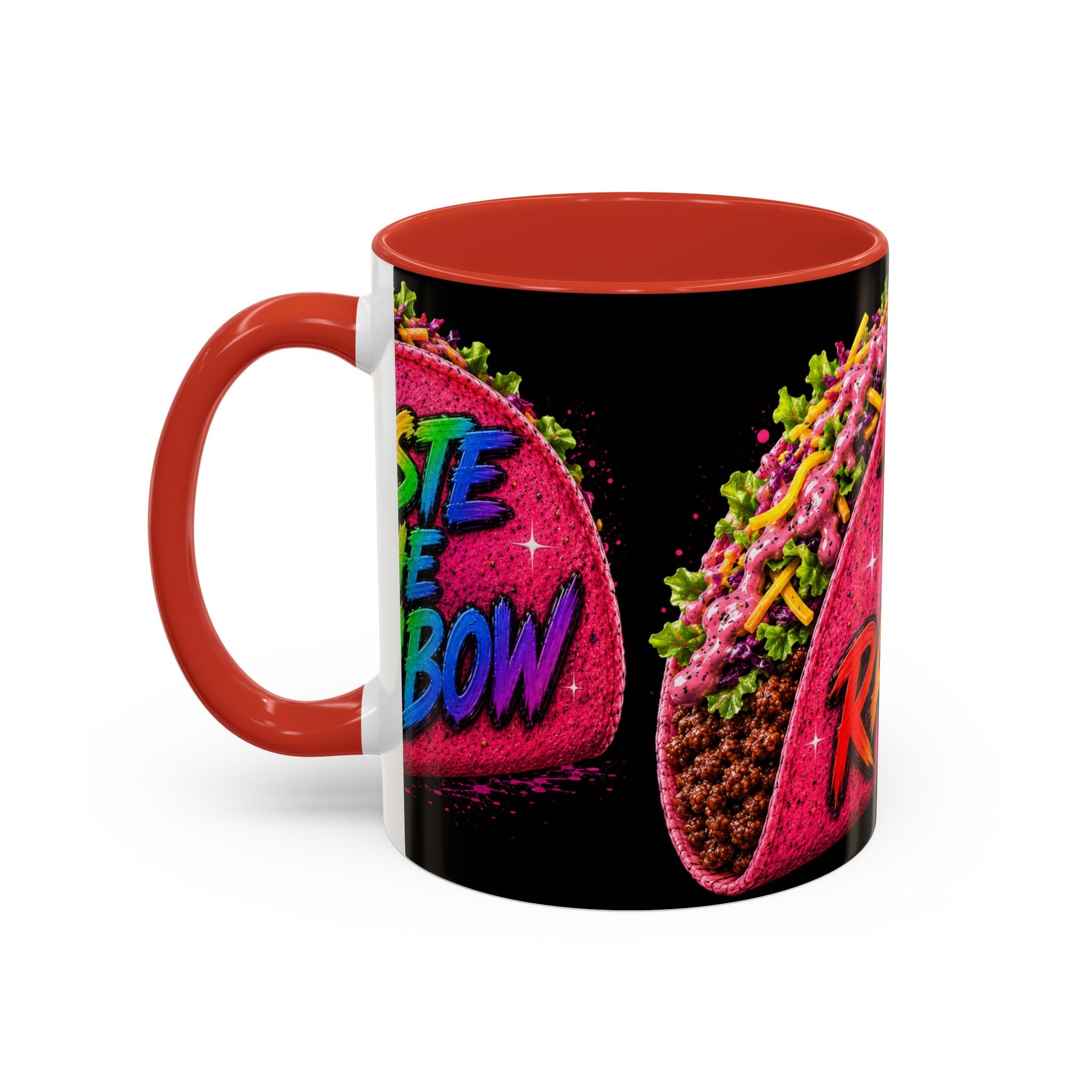 Taste The Rainbow Taco Coffee Mug — Colorful Novelty Accent Mug (11/15oz)