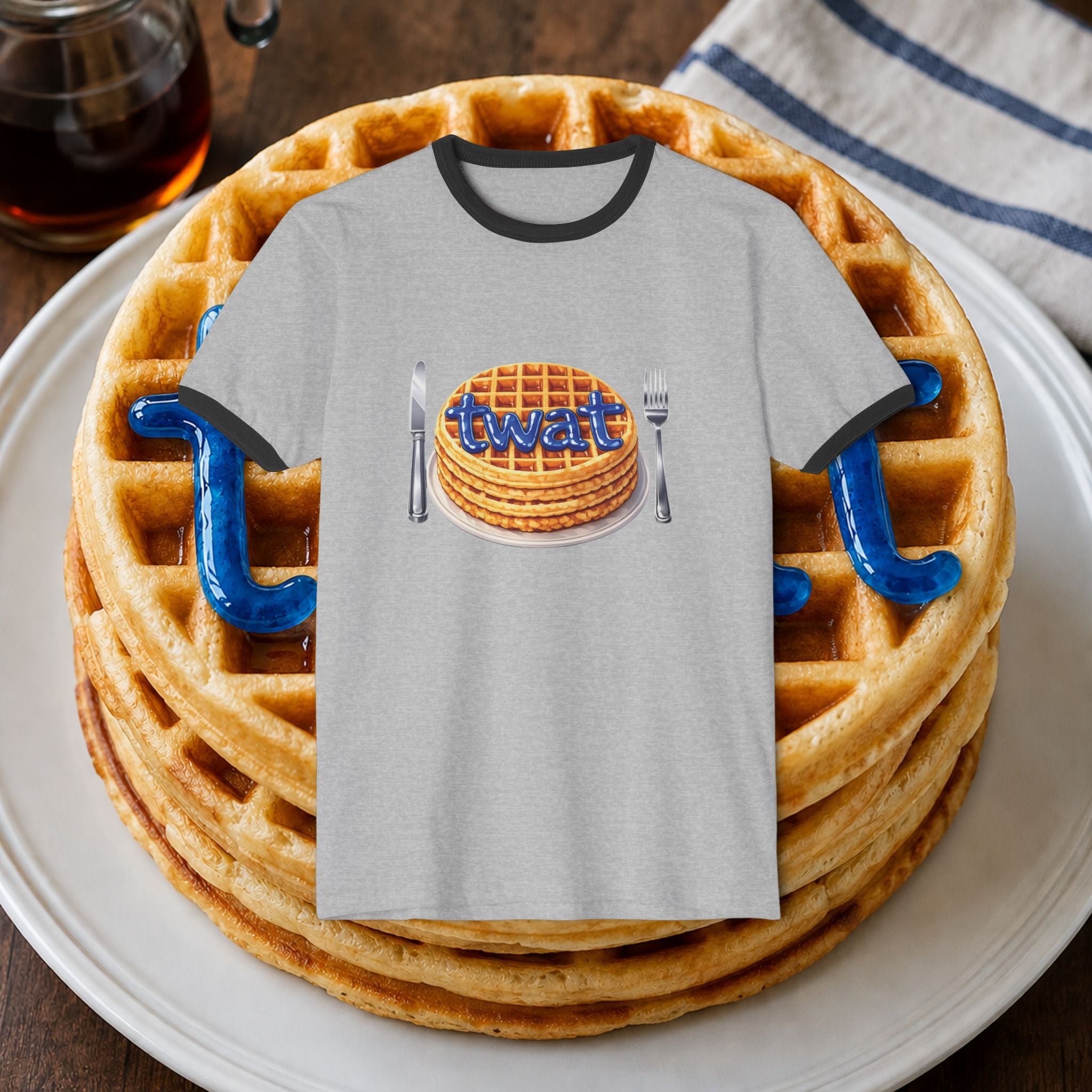 Twat Waffle Graphic Ringer T-Shirt