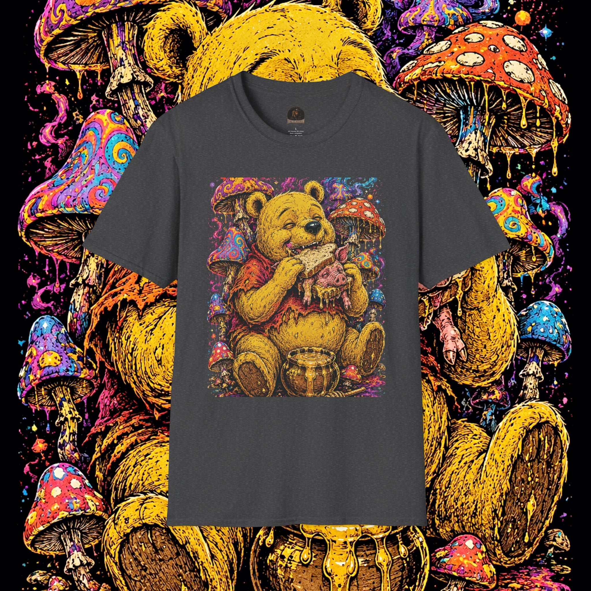 Psychedelic Bear Eating Honey T-Shirt