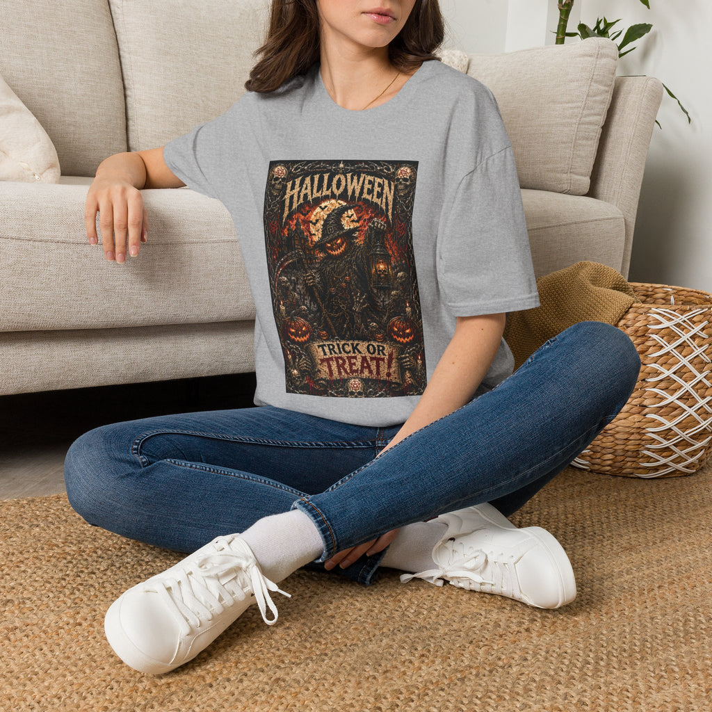 Halloween Trick or Treat T-Shirt — Spooky Vintage Pumpkin Design