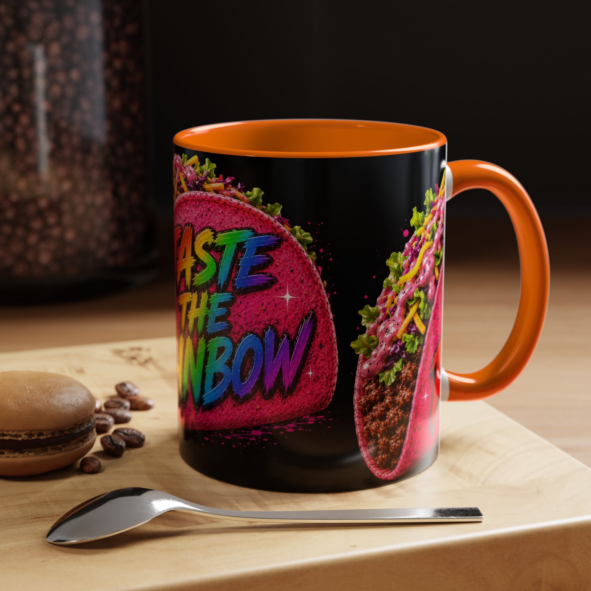 Taste The Rainbow Taco Coffee Mug — Colorful Novelty Accent Mug (11/15oz)